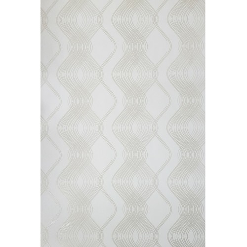 Geometric Wallpaper rolls yellow cream gold metallic textured trellis wave lines - Bild 4 von 11