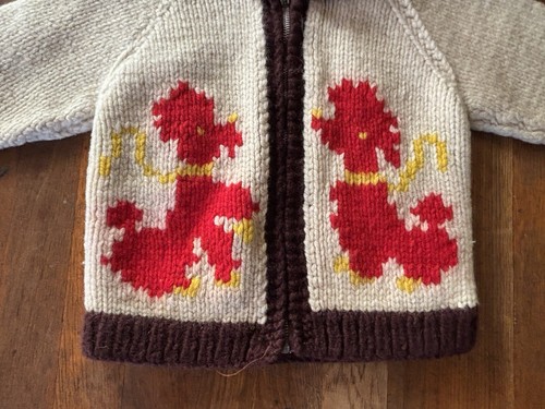 Vingate 1950’s Wool “Cowichan” Style Children’s Sweater, Mary Maxim Novelty - Picture 4 of 8