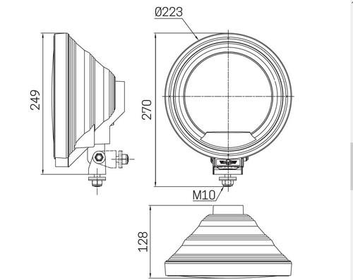 Faro Rotondo 12V/24V Luce Gialla Laterale Angel Eye a Led 22cm Universale - Afbeelding 2 van 4