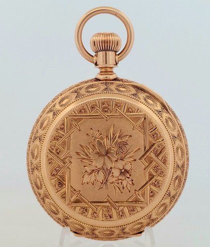 Rare 1889 WALTHAM 11J 6s Gr. H - 3-Color 14k Gold Hunter Pocket Watch RP=7, Runs - Picture 6 of 20