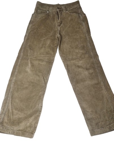 Vintage Y2K Old Navy Wide Leg Corduroy Pants Boys Size 12 Tan Big Pocket School