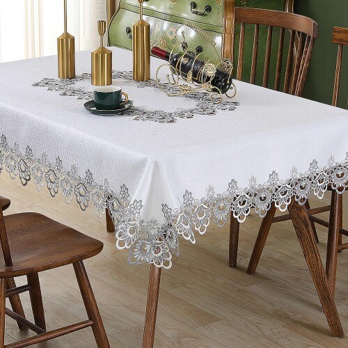 New Lace Rectangle Table Cloth Embroidery Table Cover For Table Wedding Decor - Picture 11 of 30
