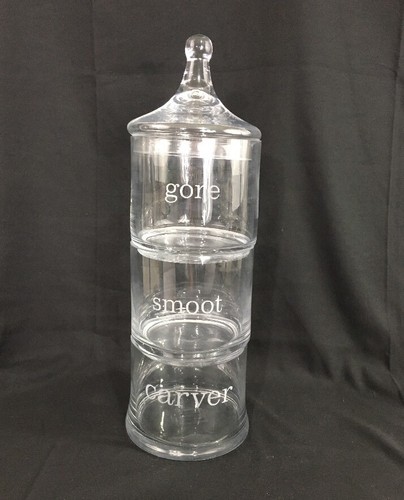 West Elm Stacked Apothecary Jars Glass Large 3 Tier Halloween Carver Smoot Gore - Picture 1 of 12