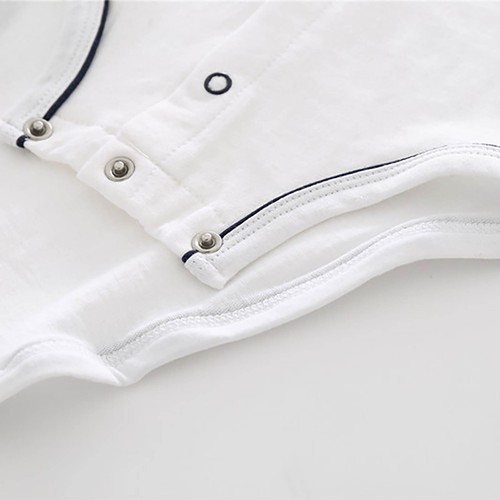 Newborn Baby Boys Bow Short Sleeve Bodysuit for Banquet Wedding Jumpsuit Romper - Picture 15 of 27