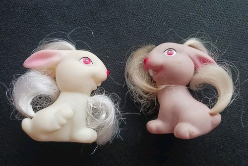 2x Vint 80's MY PRETTY PETS Bunny Rabbit Toy MLP Play Animals by Cititoy - Picture 1 of 4