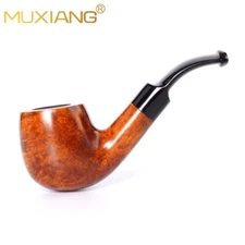 Briar Smooth Tobacco Pipe Acrylic Curved Saddle Stem Handmade Small Smoking Pipe