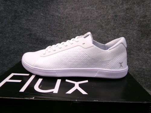 Flux Footwear Mens Adapt Trainer All White Barefoot Athletic Knit Shoes Size 9.5