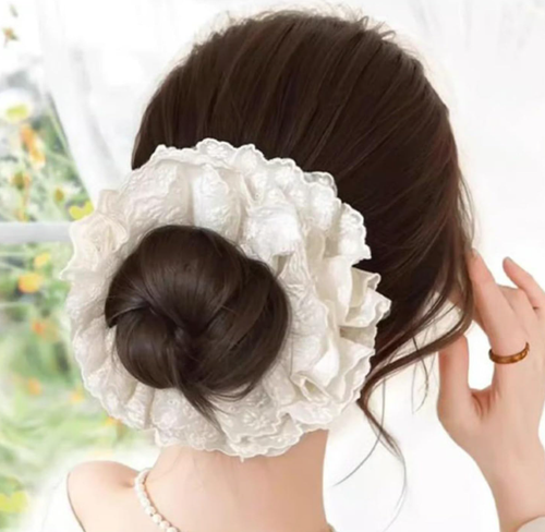 Women's Hairbands Hair Accessories,Wig Lace Meatball Head,Double Layer Lace Hair