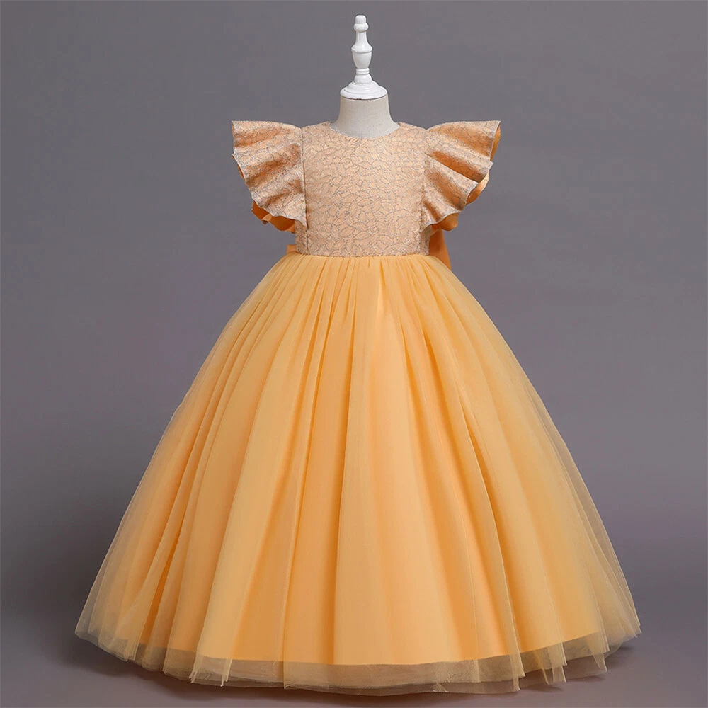 ebay yellow prom dress Elegant Straps Two Piece Lace Yellow Long Prom Dress PSK153 US16 / Custom Color