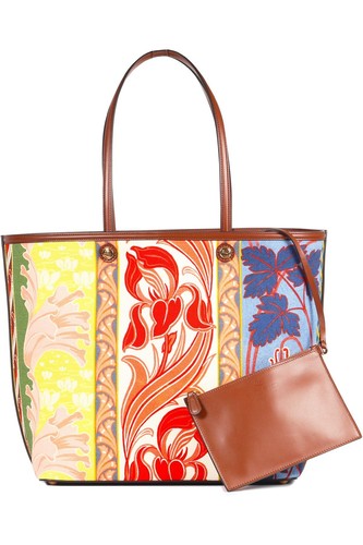 ETRO BUNT COFFA GROSSE BEUTELTASCHE AUS CANVAS UND LEDER