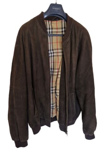 Mens chocolate brown BURBERRY suede bomber jacket/coat size 42 XL RRP £1,990 - Picture 5 of 21