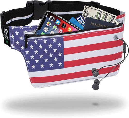 Ultra Slim Elastic Running Belt Fanny Pack Water Resistant Reflective Adjustable - Picture 1 of 8