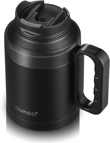 Travel Coffee Mug with Handle 50 Oz Insulated Water Tumbler Mug with Lid Straw - Picture 2 of 7