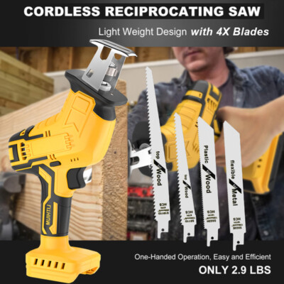#ad 20V Cordless Reciprocating Saw For DeWalt 20 Volt Max Battery With 4 Blades NEW $26.89