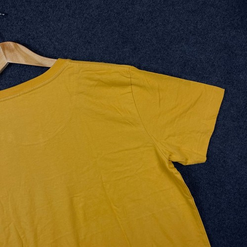 Macpac Mens T-Shirt Tee Yellow Short Sleeve V Neck Organic Cotton Logo Casual - Picture 7 of 24