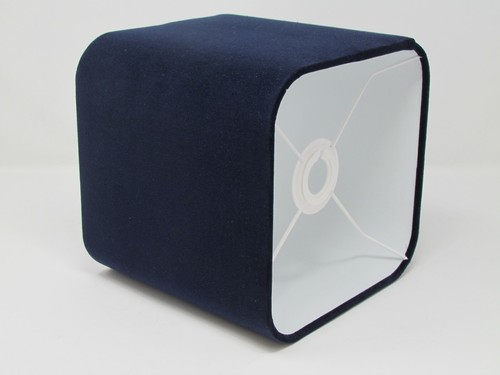 * SALE * Lampshade Navy Blue Velvet Rounded Square Light Shade - Picture 5 of 10