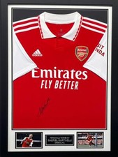 Gabriel Martinelli SIGNED & Framed Arsenal FC Jersey Genuine Signature AFTAL COA Gabriel Martinelli SIGNED & Framed Arsenal FC Jersey Genuine Signature AFTAL COA