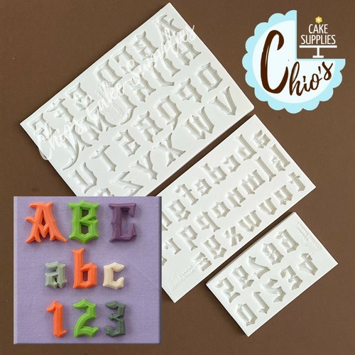 English / Ghotic Font Alphabet Silicone Mold, 3 pieces set. - Picture 3 of 8