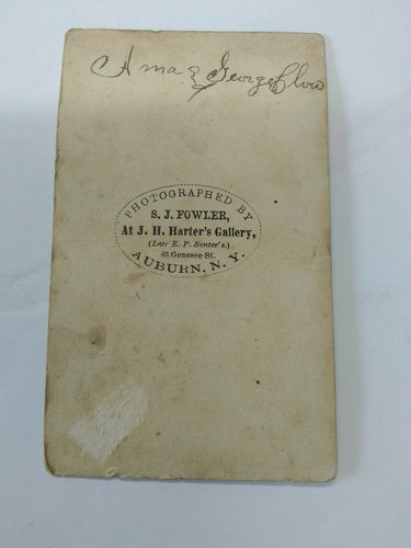 Antique Family Photograph Circa 1870 Albumen On Cardboard Auburn,N.Y. SJ Fowler - Picture 2 of 6