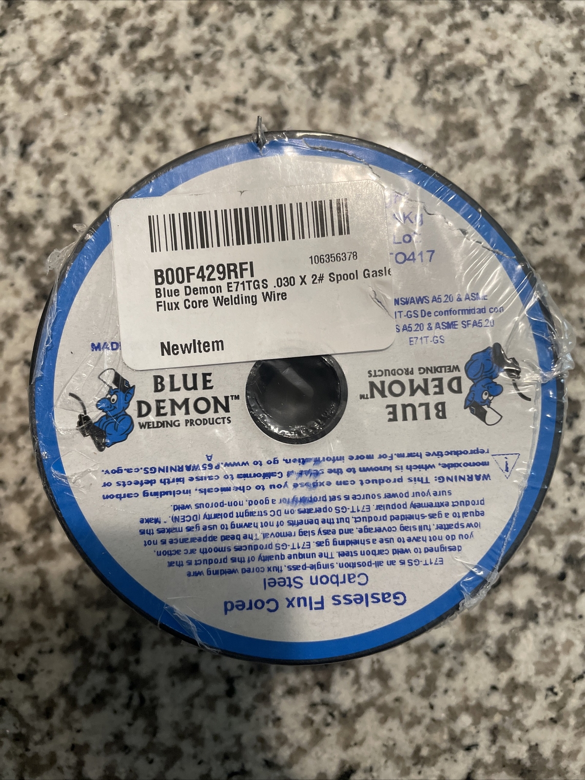 E71T-GS X .035 X 33 lb Spool MIG Blue Demon flux core welding wire USA E71T-GS X .035 X 33 lb Spool MIG Blue Demon flux core welding wire USA