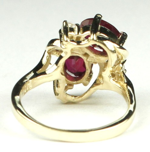 CREATED RUBY 10k Yellow Gold Ladies Ring -Handmade • R016 - Picture 4 of 5