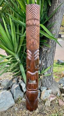 Tiki Mask Hawaiian Styl Hand Carved Wood 5 ft'x 7''in