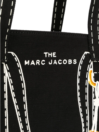Marc Jacobs Tote Bag Black Multi Trompe L'oeil Tag 31 M0015788-002 - Picture 4 of 5