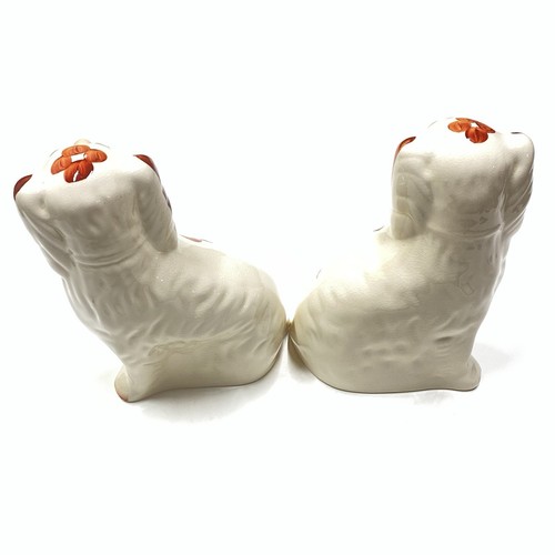 Vintage Staffordshire Spaniel Dogs Set of 2 9” Tall Made In England - Picture 4 of 6