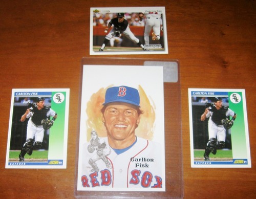 Vintage Carlton Fisk Perez Red Sox Postcard '92 White Sox Baseball Upper Deck - Picture 2 of 9