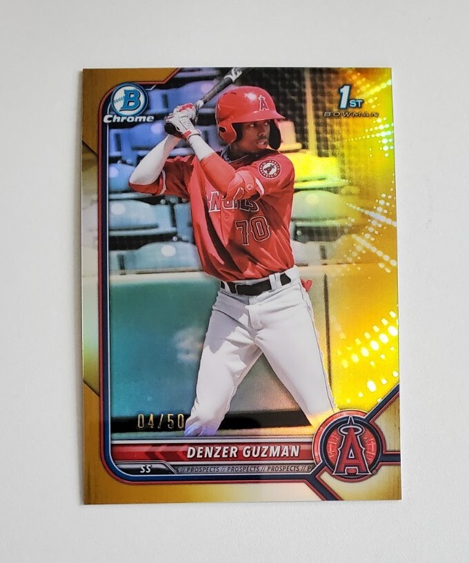 2022 Bowman Denzer Guzman 1st Chrome Gold Refractor /50 #BCP-138 RC Angels