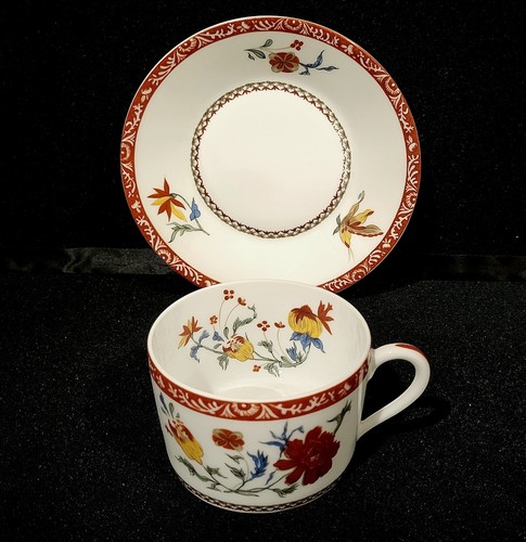 CHARLES FIELD LIMOGES HAVILAND BANGKOK FLAT CUP & SAUCER 2" - Picture 4 of 6