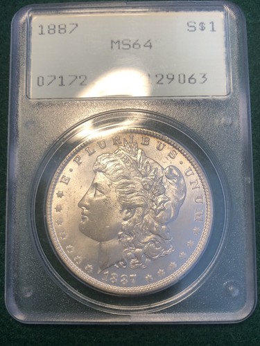 Two Consecutive Serial # 1887 P Morgan Silver Dollars *** PCGS MS64 Rattlers*** - Picture 2 of 6