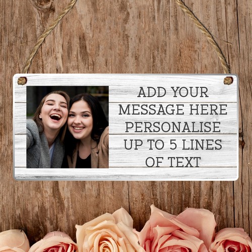 Personalised Photo & Message Plaque, Custom Hanging Sign with 5 Lines of Text - Picture 118 of 192