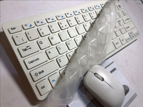 White Wireless Keyboard & Mouse for SAMSUNG UE55MU6100 55" Smart 4K Ultra HD TV - Picture 4 of 8