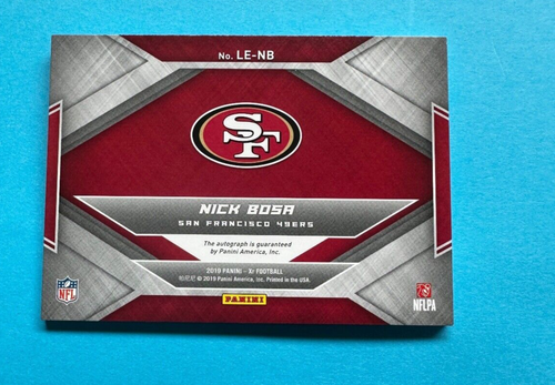 2019 XR LUMINOUS ENDORSEMENTS GOLD ROOKIE NICK BOSA RC AUTO 🔥/10🔥 - Picture 3 of 4