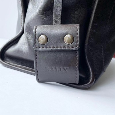 Bally 2way Men's Tote Shoulder Bag Leather Black Good Cond Rare Ships From Japan