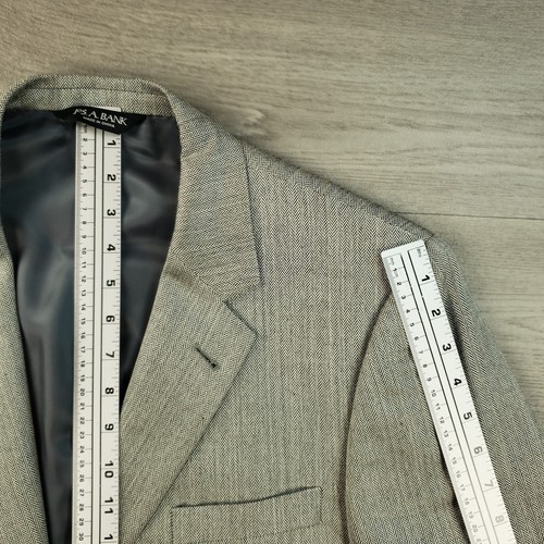 Jos A Bank Sport Coat Men's 42S Silk & Camel Hair Black White Herringbone 2 Btn - Picture 15 of 17