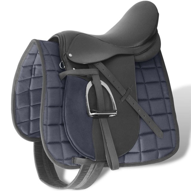 Pferdereiten Sattelset 16" echtes Leder schwarz 14 5-in-1 D5X1 Pferdereiten Sattelset 16" echtes Leder schwarz 14 5-in-1 D5X1