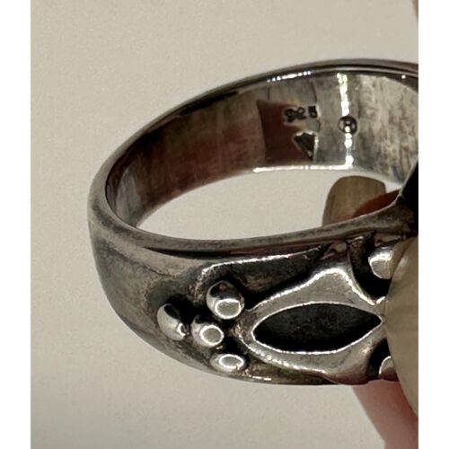 Anello Silpada Argento Sterling Calcedonio Nero Onice Misura 8 R1410 Ritirato Ovale 925 - Foto 5 di 6