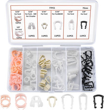 77 Pcs Fuel Line Retainer Clip Assortment Kit - Car Auto Retaining Clips for 3/8