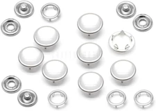 CRAFTMEMORE 20 Sets 12Mm Pearl Snaps Fasteners Pearl-Like Prong Snap Button for