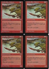 MTG: GOBLIN ELITE INFANTRY Mirage COMMON; played, Excellent condition x4