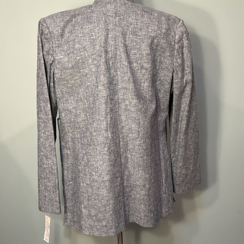 Blazer tunica Audrey B nuovo con etichetta boutique cotone lino taglia 14 - Foto 4 di 8