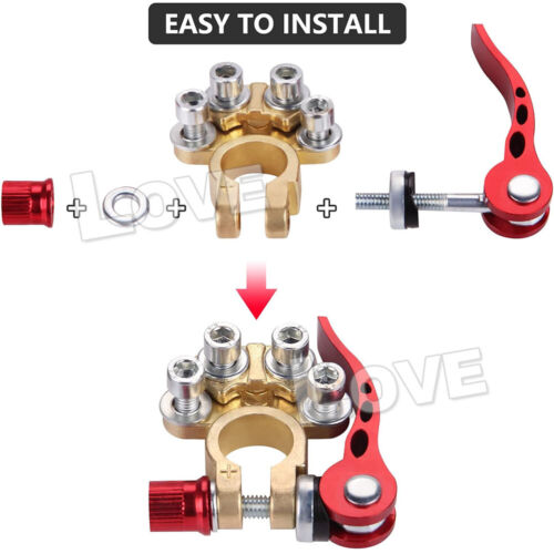 2pcs 4-Way Positive Negative Battery Terminal Connectors Clamp Car Van Caravan - Picture 7 of 11