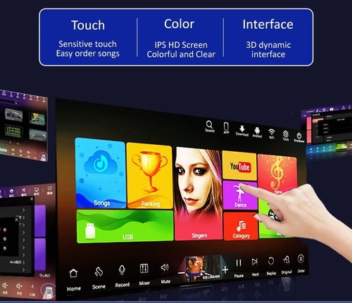 HAJURIZ 19.5'' Karaoke player touch screen,3IN1 1TB HDD,Smart AI,Cloud download, - Picture 8 of 13