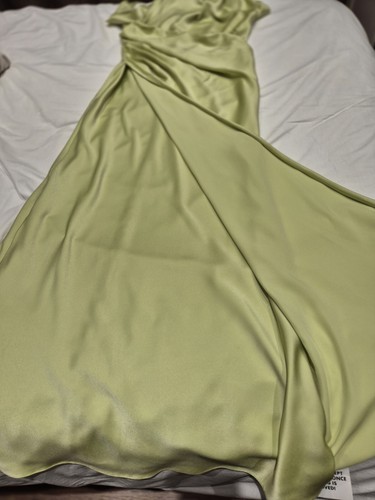 Asos Design Stunning Pistachio Green Satin Maxi Dress Uk 14 Bnwt Formal Event, - Picture 9 of 12