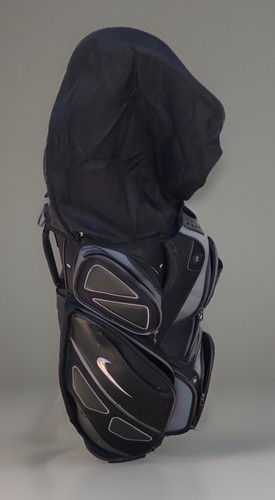 Nike Golf Cart Bag 14 Club Slots Leather And Canvas 13 Pockets With Rain Hood - Picture 2 of 18
