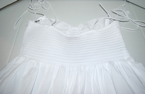 NWOT STAUD Landry Shoulder-Tie Smocked Cotton Maxi White Dress Women's Sz L $350 - Picture 14 of 15