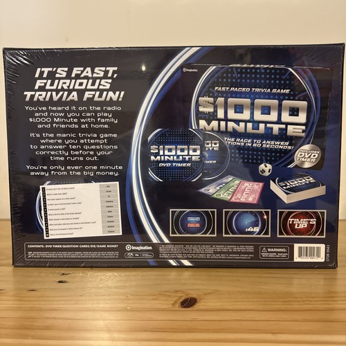 $1000 MINUTE TRIVIA GAME By Imagination - New Sealed With DVD Timer - Picture 2 of 4