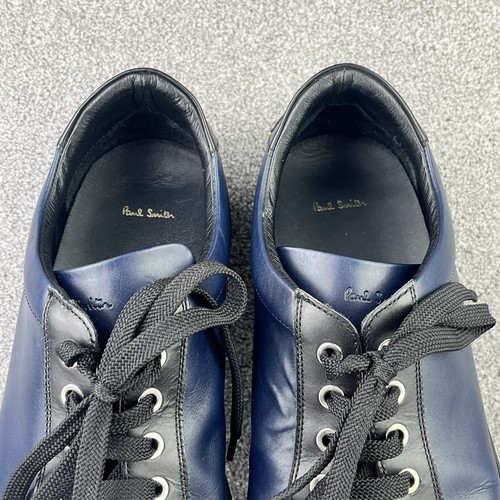 Paul Smith PS Hansen Leather Trainers Black & Blue Size UK 10 EU 44 Italy - Picture 12 of 13